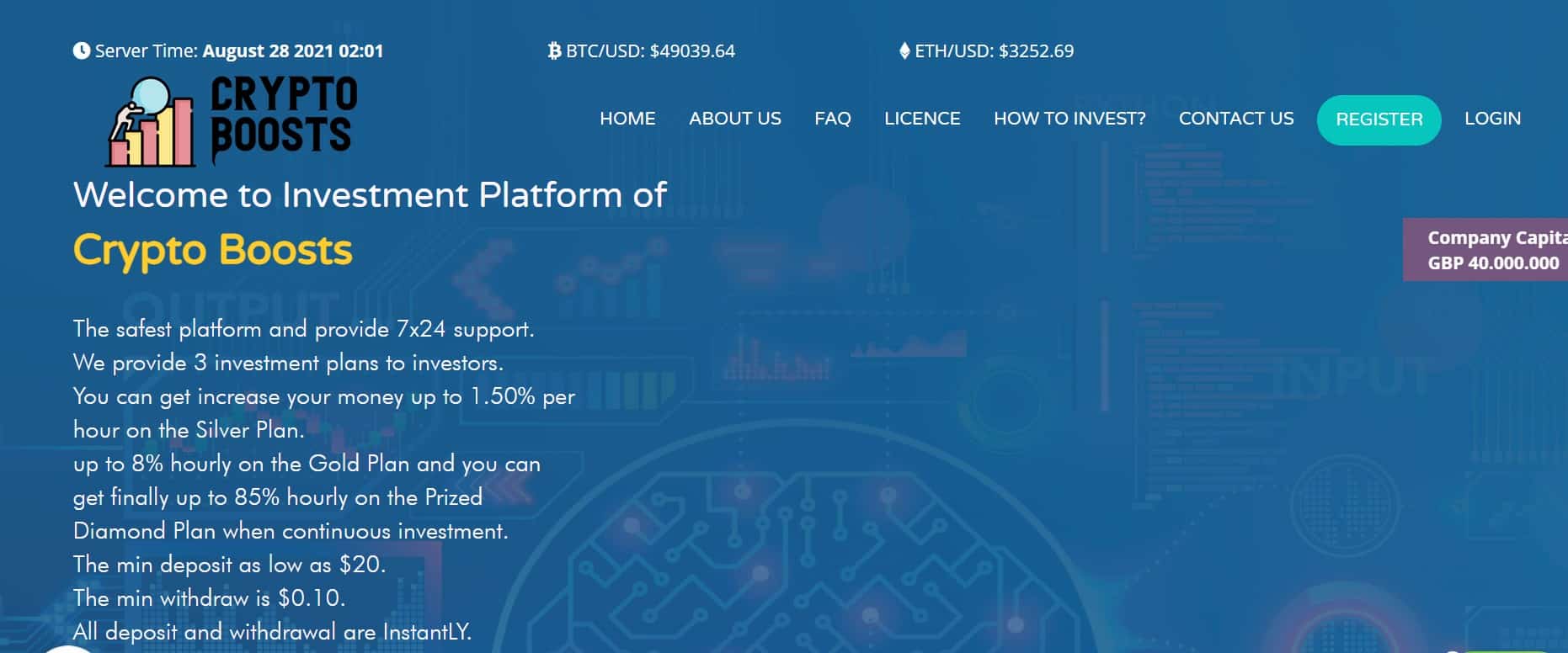 Crypto Boosts website