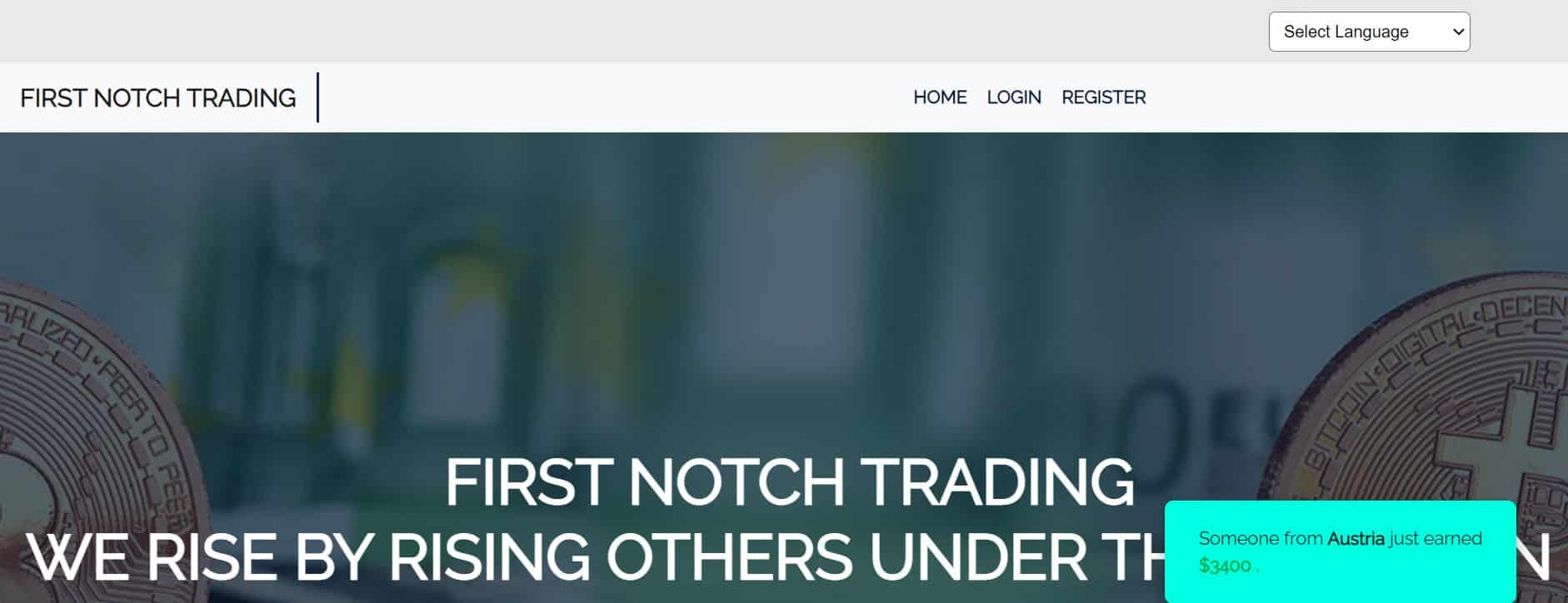 Firstnotch Trading website