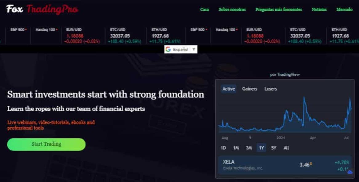 Foxtradingpro website