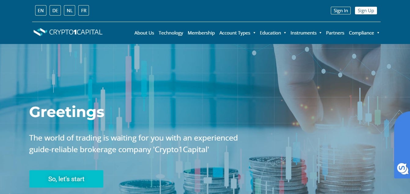 Crypto1Capital website