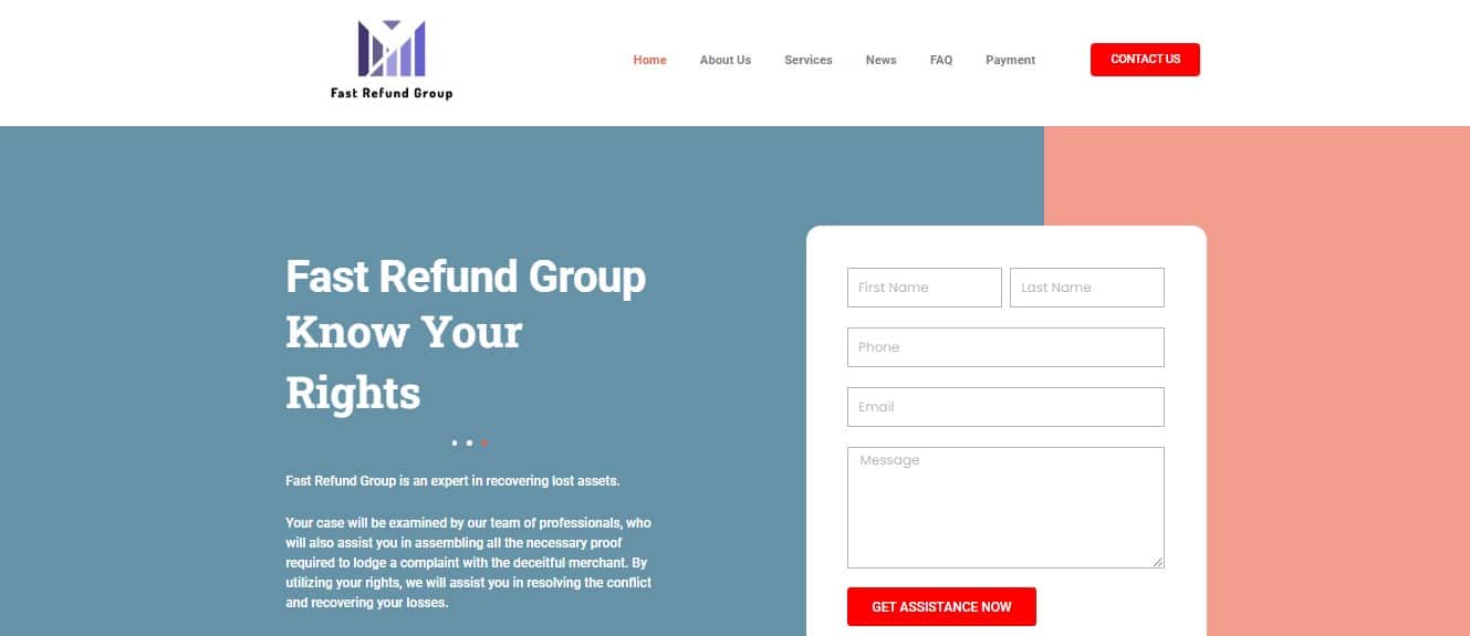 Fast Refund Group website